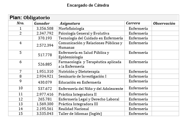 encargado enfermería